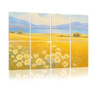 8 Pack Acoustic Foam Panels Sound Proofing Serene Meadow Daisies Rolling Hills by Lake Acoustic Wall Panel Soundproofing for Livingroom Nursery Room 120x80cm Home Decor