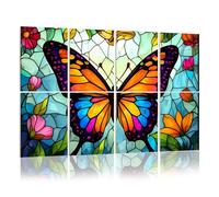 8 Pack Acoustic Foam Panels Sound Proofing Stained Glass Animal Butterfly Acoustic Wall Panel Soundproofing for Livingroom Nursery Room 120x80cm Home Decor
