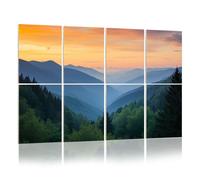 8 Pack Acoustic Foam Panels Sound Proofing Sunrise Landscape Great Smoky Mountains National Park Acoustic Wall Panel Soundproofing for Livingroom Nursery Room 120x80cm Home Decor