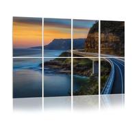 8 Pack Acoustic Foam Panels Sound Proofing Sunset Sea cliff bridge along Australian Pacific Acoustic Wall Panel Soundproofing for Livingroom Nursery Room 120x80cm Home Decor