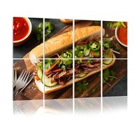 8 Pack Acoustic Foam Panels Sound Proofing Vietnamese Pork Banh Mi Sandwich Acoustic Wall Panel Soundproofing for Livingroom Nursery Room 120x80cm Home Decor