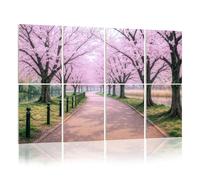 8 Pack Acoustic Foam Panels Sound Proofing Walking path under beautiful tree cherry tree tunnel Acoustic Wall Panel Soundproofing for Livingroom Nursery Room 120x80cm Home Decor