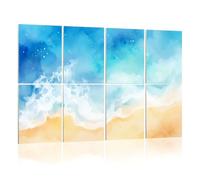 8 Pack Acoustic Panels Sound Proofing Abstract Beach Sea Summer Grunge Wave Sand Pastel Acoustic Wall Panel Soundproofing for Livingroom Nursery Room 120x80cm Home Decor