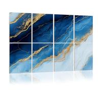 8 Pack Acoustic Panels Sound Proofing abstract blue marble fake stone texture liquid paint gold foil glitter Acoustic Wall Panel Soundproofing for Livingroom Nursery Room 120x80cm Home Decor