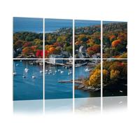 8 Pack Acoustic Panels Sound Proofing Aerial view Camden Maine harbor fall Acoustic Wall Panel Soundproofing for Livingroom Nursery Room 120x80cm Home Decor