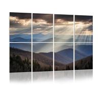 8 Pack Acoustic Panels Sound Proofing Appalachian Mountains Crepuscular Light Blue Ridge Parkway Acoustic Wall Panel Soundproofing for Livingroom Nursery Room 120x80cm Home Decor