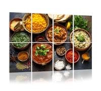 8 Pack Acoustic Panels Sound Proofing Assorted various Indian food dark rustic Traditional Acoustic Wall Panel Soundproofing for Livingroom Nursery Room 120x80cm Home Decor