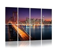 8 Pack Acoustic Panels Sound Proofing Bay Bridge San Francisco skyline sunset Acoustic Wall Panel Soundproofing for Livingroom Nursery Room 120x80cm Home Decor