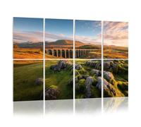 8 Pack Acoustic Panels Sound Proofing Beautiful golden light scenic view Ribblehead Viaduct Yorkshire Dales Acoustic Wall Panel Soundproofing for Livingroom Nursery Room 120x80cm Home Decor