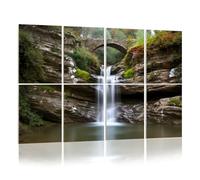 8 Pack Acoustic Panels Sound Proofing Bridge Waterfall Hocking Hills State Park Ohio Acoustic Wall Panel Soundproofing for Livingroom Nursery Room 120x80cm Home Decor