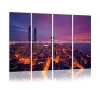 8 Pack Acoustic Panels Sound Proofing Chicago skyline aerial view dusk Acoustic Wall Panel Soundproofing for Livingroom Nursery Room 120x80cm Home Decor