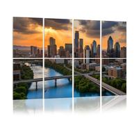 8 Pack Acoustic Panels Sound Proofing Downtown Austin Texas capital riverfront Acoustic Wall Panel Soundproofing for Livingroom Nursery Room 120x80cm Home Decor