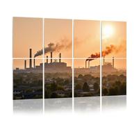 8 Pack Acoustic Panels Sound Proofing Metallurgy sunset Steel mill Acoustic Wall Panel Soundproofing for Livingroom Nursery Room 120x80cm Home Decor