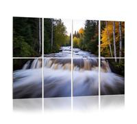 8 Pack Acoustic Panels Sound Proofing Michigan Upper Peninsula Waterfall Autumn Tahquamenon Falls Acoustic Wall Panel Soundproofing for Livingroom Nursery Room 120x80cm Home Decor