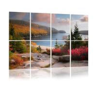 8 Pack Acoustic Panels Sound Proofing National Park Beach Mountain Trail Autumn Acoustic Wall Panel Soundproofing for Livingroom Nursery Room 120x80cm Home Decor