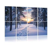 8 Pack Acoustic Panels Sound Proofing Scenic winter landscape forest sunrise footprints Acoustic Wall Panel Soundproofing for Livingroom Nursery Room 120x80cm Home Decor