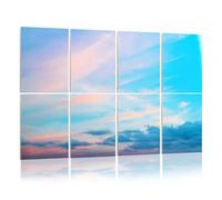 8 Pack Acoustic Panels Sound Proofing Sky pink blue colors effect light pastel colored sunset clouds Acoustic Wall Panel Soundproofing for Livingroom Nursery Room 120x80cm Home Decor