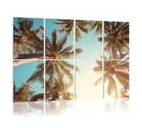 8 Pack Acoustic Panels Sound Proofing Summer Low angle view tropical palm trees sky Acoustic Wall Panel Soundproofing for Livingroom Nursery Room 120x80cm Home Decor
