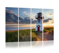 8 Pack Acoustic Panels Sound Proofing Sunset Covehead Harbour Lighthouse Acoustic Wall Panel Soundproofing for Livingroom Nursery Room 120x80cm Home Decor