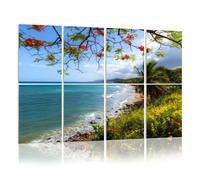 8 Pack Acoustic Panels Sound Proofing Tropical Puerto Rico Acoustic Wall Panel Soundproofing for Livingroom Nursery Room 120x80cm Home Decor