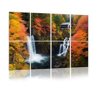 8 Pack Acoustic Wall Panels Sound Absorbing Wall Art acoustic foam Autumn Colors Ryuzu waterfall 48"x32" Sound Proofing Panels for walls Decorative Noise Dampening