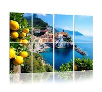 8 Pack Acoustic Wall Panels Sound Absorbing Wall Art acoustic foam Beautiful view Mediterranean coast lemons foreground Italy 48"x32" Sound Proofing Panels for walls Decorative Noise Dampening