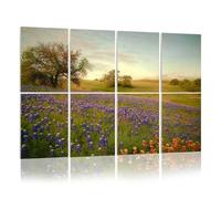 8 Pack Acoustic Wall Panels Sound Absorbing Wall Art acoustic foam Bluebonnets Texas Hill Country 48"x32" Sound Proofing Panels for walls Decorative Noise Dampening