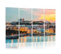 8 Pack Acoustic Wall Panels Sound Absorbing Wall Art acoustic foam Cagliary cityscape architecture Mediterranean Sea Sardinia 48"x32" Sound Proofing Panels for walls Decorative Noise Dampening