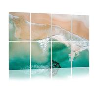 8 Pack Acoustic Wall Panels Sound Absorbing Wall Art acoustic foam Clean ocean waves breaking white sand beach turquoise 48"x32" Sound Proofing Panels for walls Decorative Noise Dampening