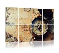 8 Pack Acoustic Wall Panels Sound Absorbing Wall Art acoustic foam compass old vintage world map 48"x32" Sound Proofing Panels for walls Decorative Noise Dampening