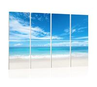 8 Pack Acoustic Wall Panels Sound Absorbing Wall Art acoustic foam Empty sandy beach sea clear sky 48"x32" Sound Proofing Panels for walls Decorative Noise Dampening