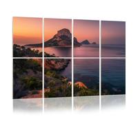 8 Pack Acoustic Wall Panels Sound Absorbing Wall Art acoustic foam Es Vedra Es Vedranell sunset summer Ibiza Spain 48"x32" Sound Proofing Panels for walls Decorative Noise Dampening
