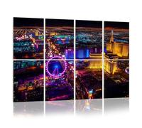 8 Pack Acoustic Wall Panels Sound Absorbing Wall Art acoustic foam Evening aerial Las Vegas 48"x32" Sound Proofing Panels for walls Decorative Noise Dampening