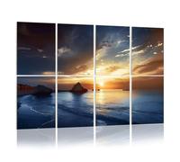 8 Pack Acoustic Wall Panels Sound Absorbing Wall Art acoustic foam Evening sunset sea 48"x32" Sound Proofing Panels for walls Decorative Noise Dampening