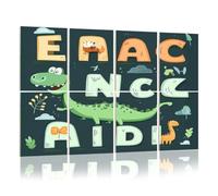 8 Pack Acoustic Wall Panels Sound Absorbing Wall Art acoustic foam Funny alphabet cute dinosaurs Educational poster for 48"x32" Sound Proofing Panels for walls Decorative Noise Dampening