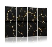 8 Pack Acoustic Wall Panels Sound Absorbing Wall Art acoustic foam Gold black Crack broken effects Marble 48"x32" Sound Proofing Panels for walls Decorative Noise Dampening