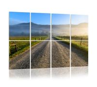 8 Pack Acoustic Wall Panels Sound Absorbing Wall Art acoustic foam Gravel Road Mountain Valley Foggy Morning 48"x32" Sound Proofing Panels for walls Decorative Noise Dampening