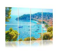 8 Pack Acoustic Wall Panels Sound Absorbing Wall Art acoustic foam Harbour Villefranche sur Mer 48"x32" Sound Proofing Panels for walls Decorative Noise Dampening