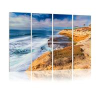 8 Pack Acoustic Wall Panels Sound Absorbing Wall Art acoustic foam La Jolla coastline Southern California San Diego P 48"x32" Sound Proofing Panels for walls Decorative Noise Dampening
