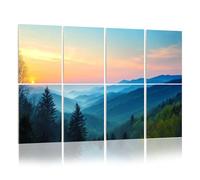8 Pack Acoustic Wall Panels Sound Absorbing Wall Art acoustic foam Misty Rolling Mountain Just Before Sunrise Great Smoky 48"x32" Sound Proofing Panels for walls Decorative Noise Dampening