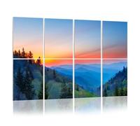 8 Pack Acoustic Wall Panels Sound Absorbing Wall Art acoustic foam Misty Rolling Mountain Just Before Sunrise Great Smoky 48"x32" Sound Proofing Panels for walls Decorative Noise Dampening