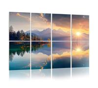 8 Pack Acoustic Wall Panels Sound Absorbing Wall Art acoustic foam Misty summer morning Eibsee lake German Alps 48"x32" Sound Proofing Panels for walls Decorative Noise Dampening