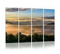 8 Pack Acoustic Wall Panels Sound Absorbing Wall Art acoustic foam Mountain View Sunrise Fog Valley 48"x32" Sound Proofing Panels for walls Decorative Noise Dampening