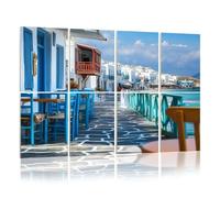 8 Pack Acoustic Wall Panels Sound Absorbing Wall Art acoustic foam Mykonos Greece Waterfront Little Venice Mykonos 48"x32" Sound Proofing Panels for walls Decorative Noise Dampening