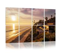 8 Pack Acoustic Wall Panels Sound Absorbing Wall Art acoustic foam Oceanfront homes Malibu beach California 48"x32" Sound Proofing Panels for walls Decorative Noise Dampening