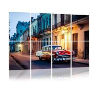8 Pack Acoustic Wall Panels Sound Absorbing Wall Art acoustic foam Old American car street dusk Havana Cuba 48"x32" Sound Proofing Panels for walls Decorative Noise Dampening