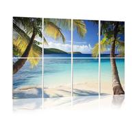 8 Pack Acoustic Wall Panels Sound Absorbing Wall Art acoustic foam Palm trees tropical beach Virgin Islands 48"x32" Sound Proofing Panels for walls Decorative Noise Dampening