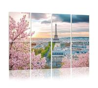 8 Pack Acoustic Wall Panels Sound Absorbing Wall Art acoustic foam Paris city springtime 48"x32" Sound Proofing Panels for walls Decorative Noise Dampening
