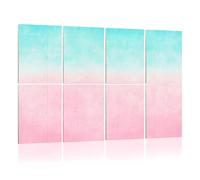 8 Pack Acoustic Wall Panels Sound Absorbing Wall Art acoustic foam Pastel Summer Springtime Ombre Pink Millennial Pale Mint 48"x32" Sound Proofing Panels for walls Decorative Noise Dampening