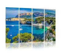 8 Pack Acoustic Wall Panels Sound Absorbing Wall Art acoustic foam Port coves pine Bay Cassis Marseille France 48"x32" Sound Proofing Panels for walls Decorative Noise Dampening